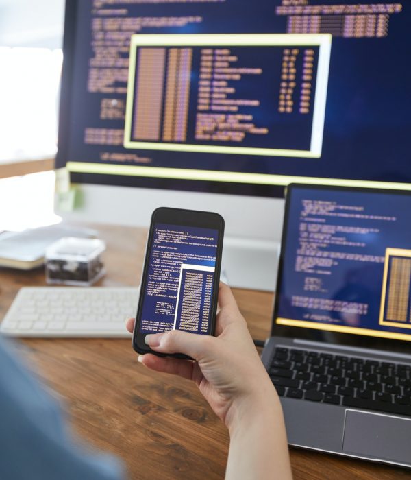 Female Software Developer at Workplace Close Up
